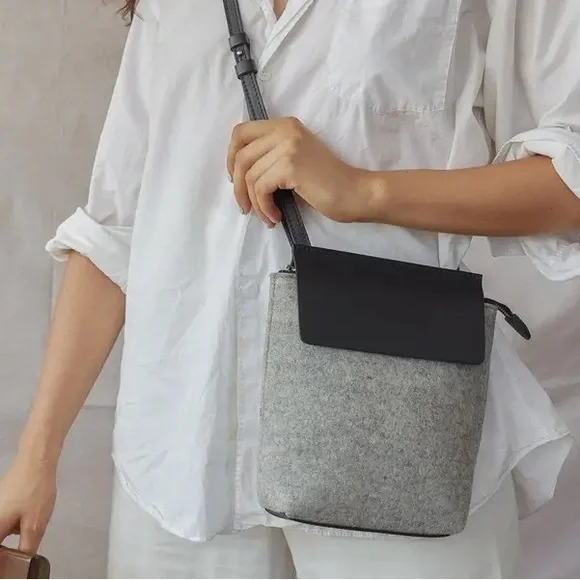 Graf Lantz X Eileen Fisher Wool and Leather Cross - Picture 1 of 12